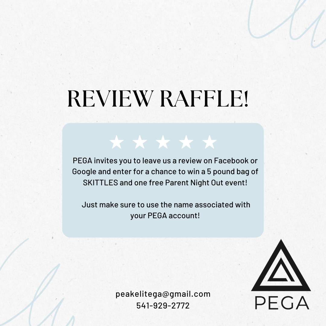 PEGA review raffle flyer